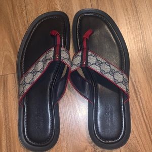 Men's GUCCI Signature Monogram Thong Sandals